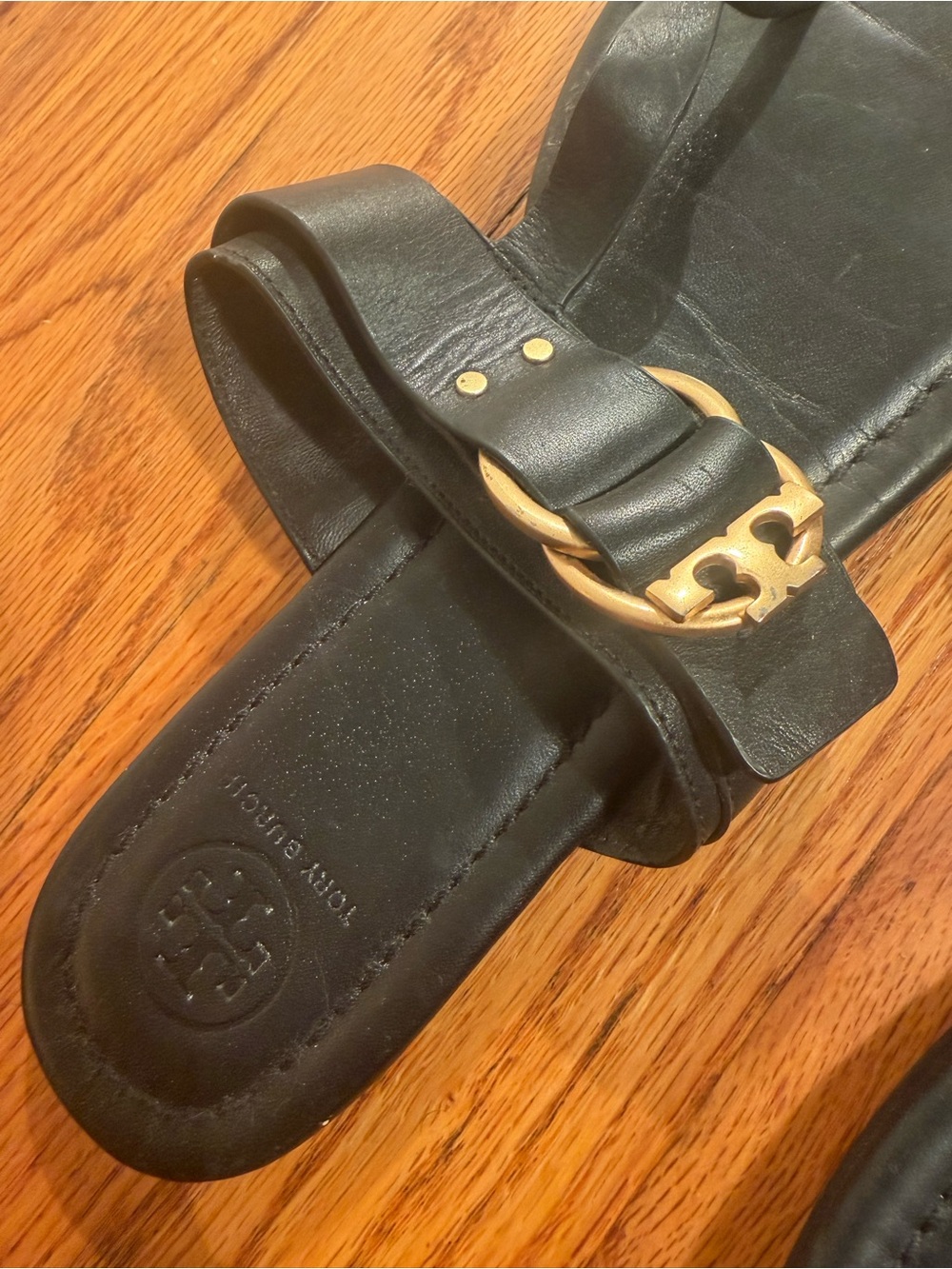 Tory Burch Marsden Black Flat Thong Sandals - Picture 3 of 6